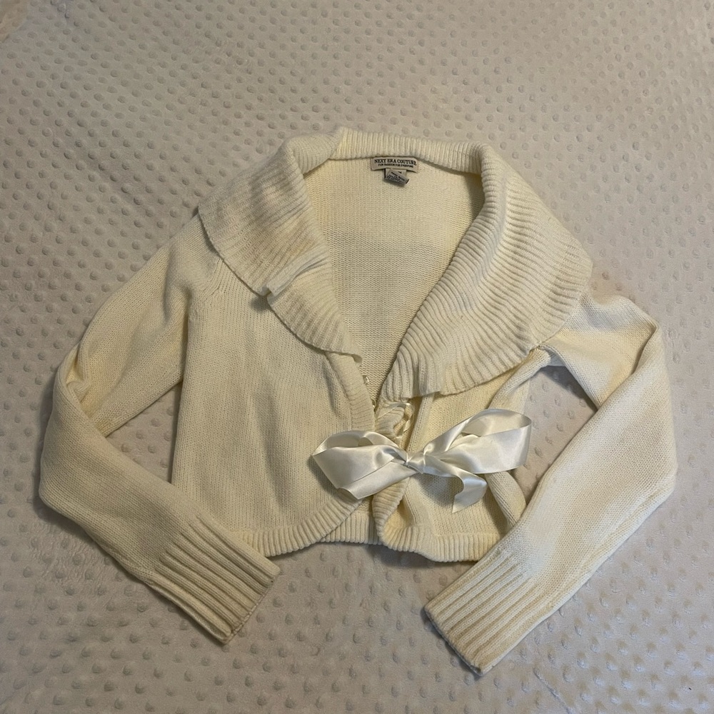 Next era couture beige wrap sweater medium